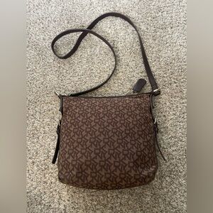DKNY Brown Monogram Crossbody Bag